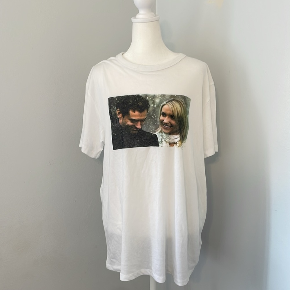 The Holiday graphic tee, white, size L NWT